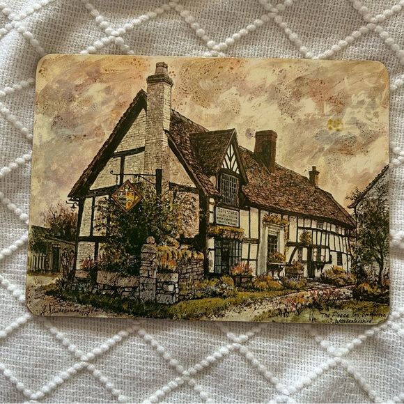 Vintage British‎ Pub Cork Placemats Signed Art Prints Set of 6 Collectible - Picture 13 of 13